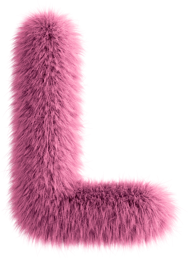 Pink 3D Fluffy Letter L