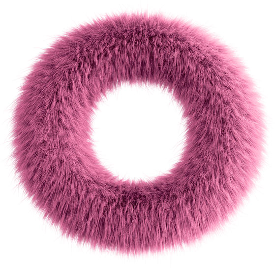 Pink 3D Fluffy Letter O