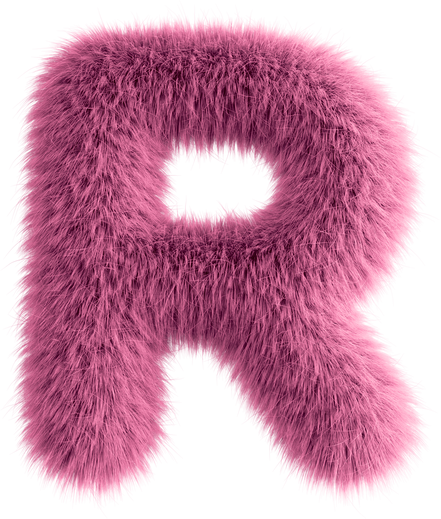 Pink 3D Fluffy Letter R